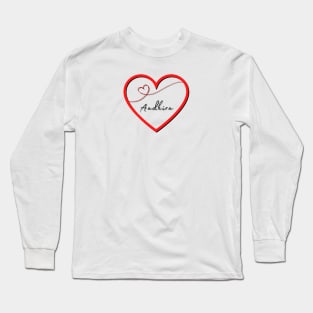 AADHIRA Name in Heart Long Sleeve T-Shirt